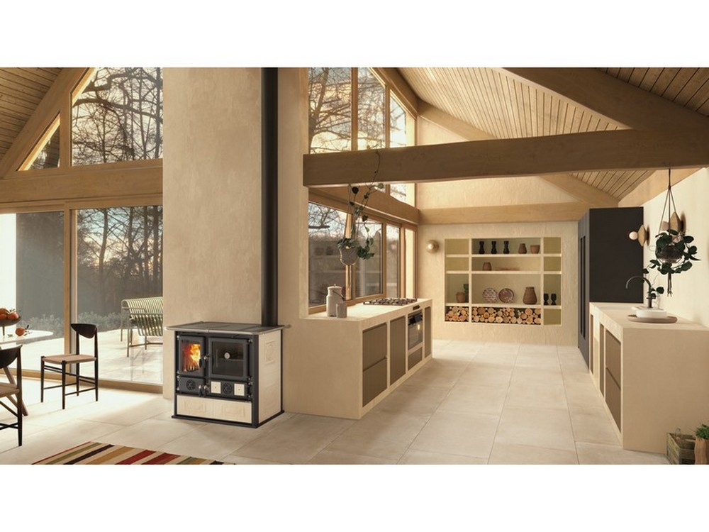 la nordica cucina a legna rosa 5.0 vst ceramica col. liberty panna cod:ferx.vit49562