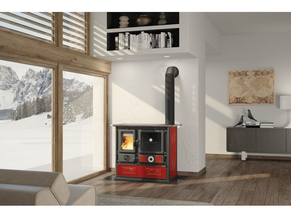 la nordica termocucina a legna termorosa dsa 4.0 col. liberty bordeaux cod:ferx.vit53408
