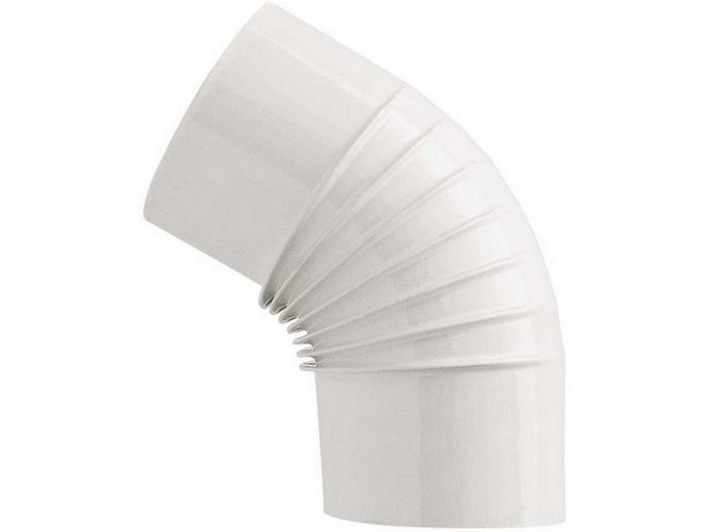 6pz gomito 45¦ per stufa a legna porcellanato classic col. bianco ï cm. 15 cod:ferx.vit55021