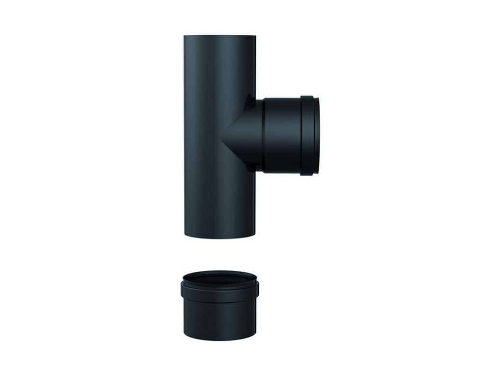 2pz raccordo a t per stufe a pellet col. nero opaco (m/f) ï cm.10 cod:ferx.vit38572